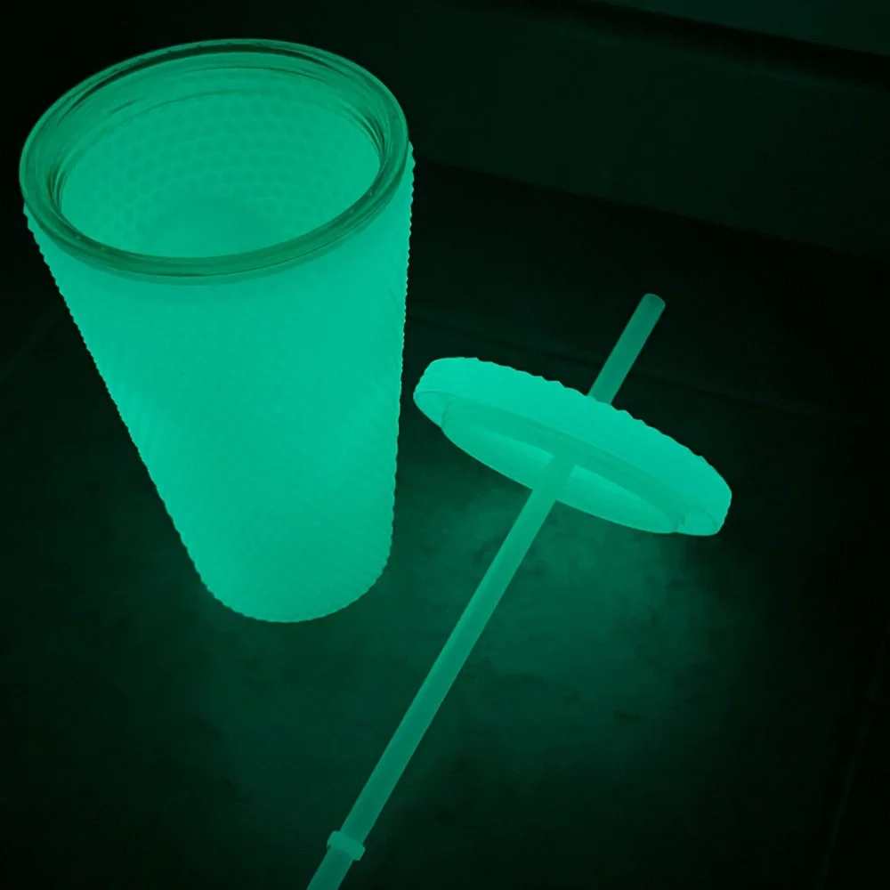 Starbucks 2022 Lemongrass Glow in the Dark Studded Tumbler 16oz Cold Cup New